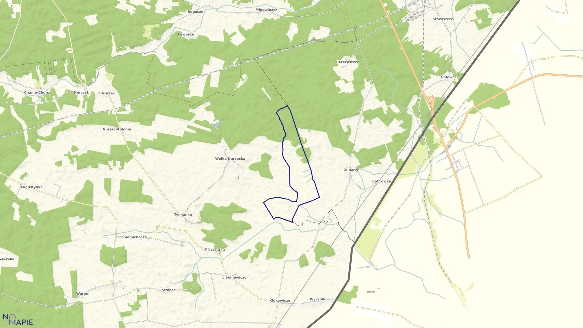 Mapa obrębu JANCEWICZE w gminie Czeremcha